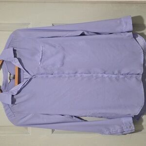H&M purple button up long sleeve one pocket blouse